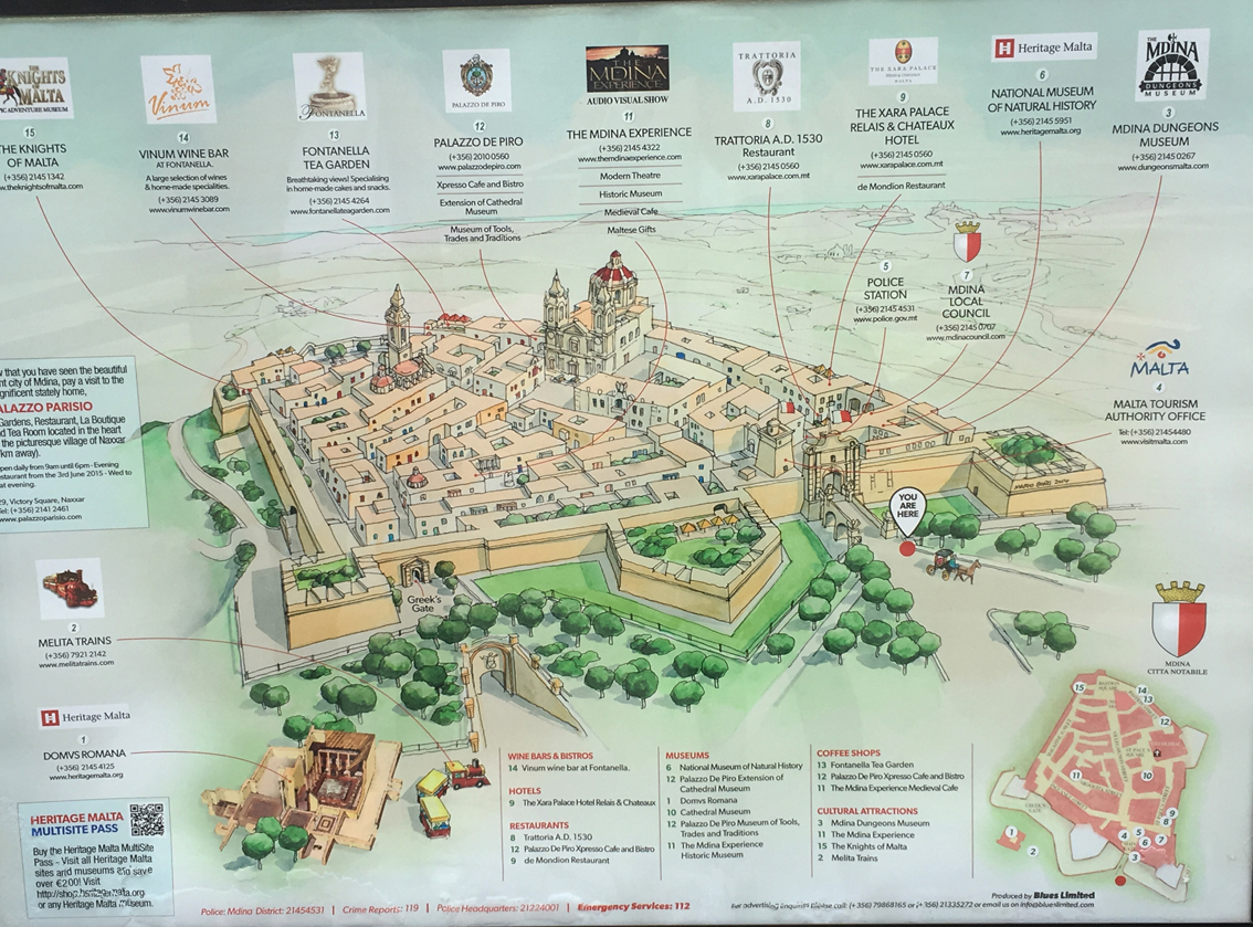 Mdina plattegrond 1