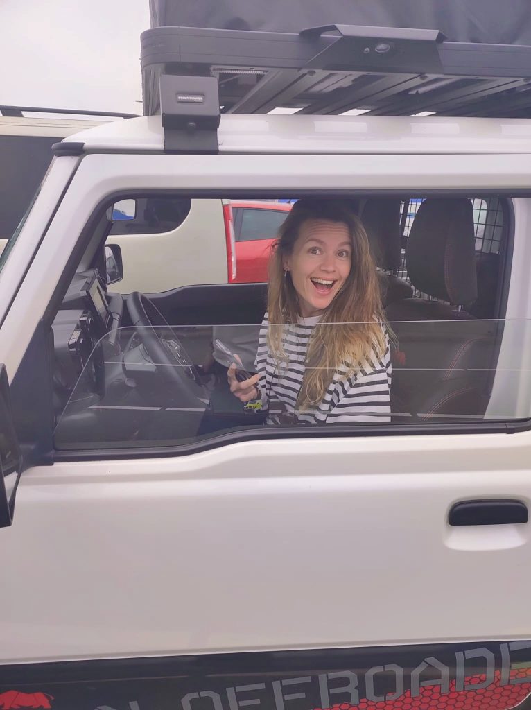 Happy on road